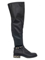 Liu Jo Kozaki w kolorze czarnym rozmiar: 39. Czarne kozaki damskie Liu Jo, z okrągłym noskiem, bez obcasa. Za 430.95 zł.