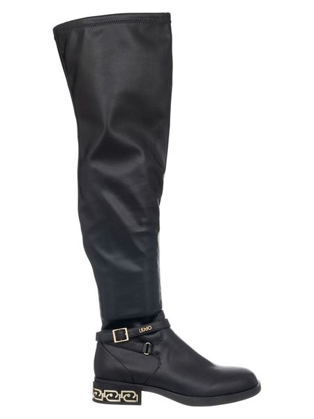 Liu Jo Kozaki w kolorze czarnym rozmiar: 39. Czarne kozaki damskie Liu Jo, z okrągłym noskiem, bez obcasa. Za 430.95 zł.