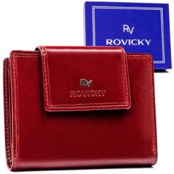 Portfel skórzany Rovicky RV-70613-9-BCA czerwony. Czerwone portfele damskie ROVICKY, z aplikacjami, ze skóry. Za 74.00 zł.