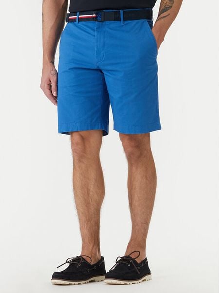 Tommy Hilfiger Komplet szorty i pasek Denton MW0MW42349 Niebieski Slim Fit. Niebieskie paski męskie Tommy Hilfiger, z bawełny, bez kołnierzyka. Za 282.99 zł.
