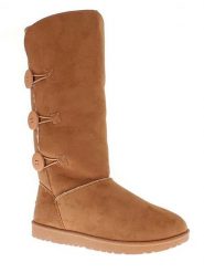 ISLAND BOOT Kozaki zimowe "Flora" w kolorze jasnobrązowym rozmiar: 36. Brązowe kozaki damskie Island Boot, z materiału, bez obcasa. Za 122.96 zł.