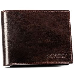 Portfel skórzany Rovicky N992-RPVT-BL brązowy. Brązowe portfele męskie ROVICKY, bez wzorów, ze skóry. Za 57.99 zł.