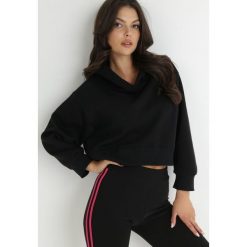 Czarna Bluza z Kapturem Kilinoron. Czarne bluzy z kapturem damskie Born2be, na jesień, l, z dresówki. Za 109.99 zł.