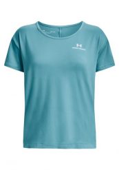 Koszulka Under armour model 1365683-433 dla kobiet. Zielone topy sportowe damskie Under Armour, na lato, xs, bez wzorów, z materiału, bez ramiączek. Za 133.20 zł.
