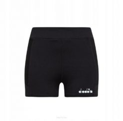 Spodenki tenisowe Diadora Short Tights Pocket. Czarne szorty damskie Diadora, bez wzorów, z elastanu. Za 119.99 zł.