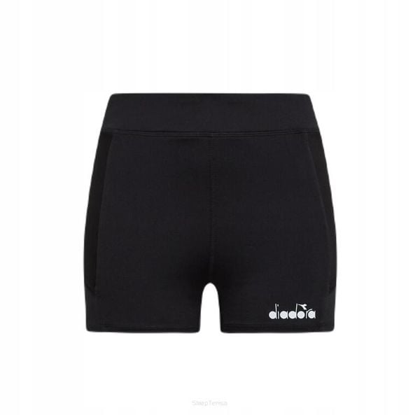 Spodenki tenisowe Diadora Short Tights Pocket. Czarne szorty damskie Diadora, bez wzorów, z elastanu. Za 119.99 zł.
