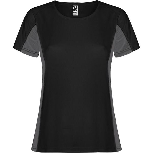 Damska Koszulka Sportowa Z Krótkim Rękawem Shanghai. Czarne topy sportowe damskie ROLY, xl, bez wzorów, z materiału, bez ramiączek. Za 38.99 zł.