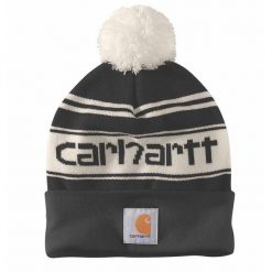 Czapka zimowa z pomponem Carhartt Knit Pom-Pom Cuffed Logo Beanie. Czerwone czapki męskie Carhartt. Za 97.99 zł.