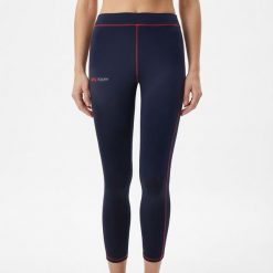 Legginsy Capri stretch do biegania niebiesko-ciemnoróżowe. Czerwone legginsy sportowe damskie ELPLAYER, m, bez wzorów, z elastanu, z podwyższonym stanem, do biegania. Za 64.00 zł.