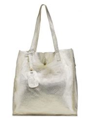 ORE10 Skórzana torebka "Ortega" w kolorze złotym - 33 x 38 x 15 cm rozmiar: onesize. Żółte torebki klasyczne damskie ORE10, bez wzorów, z materiału, bez dodatków. Za 214.19 zł.