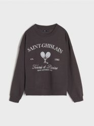 Bluza z nadrukiem - szary. Szare bluzy bez kaptura damskie Sinsay, l. Za 19.99 zł.