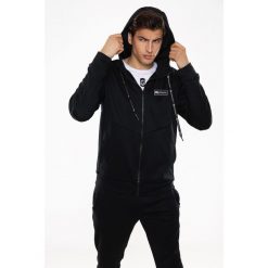 Bluza dresowa treningowa męska Rough Radical Energy Hoodie. Czarne bluzy bez kaptura męskie ROUGH RADICAL, bez wzorów, z dresówki, sportowe, bez kołnierzyka, bez ramiączek. Za 169.90 zł.