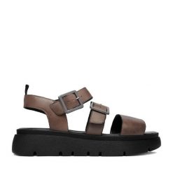 Sandały Lasocki. Brązowe sandały damskie Lasocki, bez wzorów, bez obcasa, na płaskiej podeszwie. Za 179.99 zł.