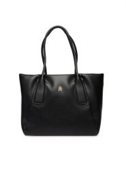 Tommy Hilfiger Torebka Th Essential Tote AW0AW18374 Czarny. Czarne torebki klasyczne damskie Tommy Hilfiger, bez wzorów, ze skóry, bez dodatków. Za 649.99 zł.