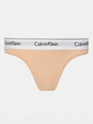 Calvin Klein Underwear Stringi 0000F3786E Pomarańczowy. Brązowe stringi damskie Calvin Klein Underwear, xs, bez wzorów, z bawełny. Za 79.99 zł.