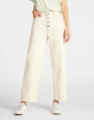 DAMSKIE SPODNIE JEANSOWE LEE BUTTON WIDE LEG L30GMN35 112106447. Spodnie materiałowe damskie Lee, bez wzorów, z jeansu. Za 199.99 zł.