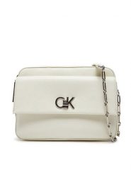 Calvin Klein Torebka Ck Re-Lock Pocket Camera Bag LV04F3102G Różowy. Czerwone listonoszki damskie CALVIN KLEIN, bez wzorów, ze skóry, bez dodatków. Za 429.99 zł.
