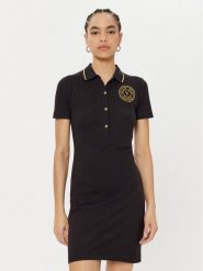 Versace Jeans Couture Sukienka codzienna 78HAOT01 Czarny Regular Fit. Czarne sukienki damskie Versace Jeans Couture, na co dzień, xl, bez wzorów, z bawełny, bez kołnierzyka, bez ramiączek, proste. Za 439.99 zł.