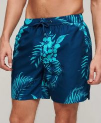 Superdry Kąpielówki w hawajski wzór z recyklingu 43 cm – Palm Print Navy. Niebieskie kąpielówki męskie Superdry., s, bez wzorów, z nylonu. Za 256.85 zł.
