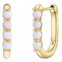 Glanzstücke München Srebrne kolczyki kreole srebro wysokiej próby Opal (synt.) żółte złoto Kolczyki 1 ct Damski. Szare kolczyki damskie Glanzstücke München, z opalem, pozłacane. Za 319.99 zł.
