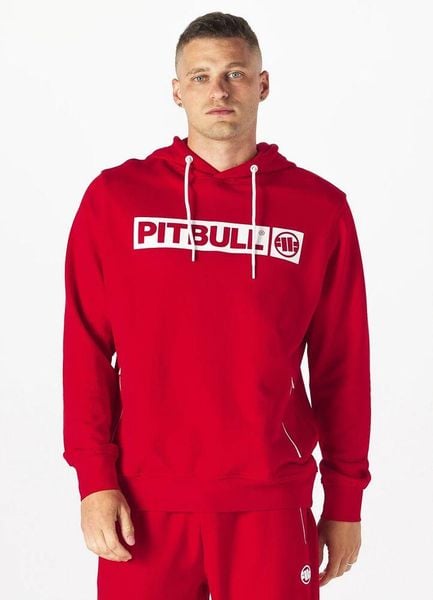 Bluza sportowa męska Pitbull West Coast Hooded Hilltop Terry Group. Czerwone bluzy sportowe męskie PITBULL, bez wzorów, z bawełny, sportowe, bez kołnierzyka, bez ramiączek. Za 279.00 zł.