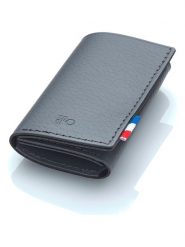 APOCOPE Skórzany portfel w kolorze szarym - 9 x 6 x 1 cm rozmiar: onesize. Szare portfele męskie APOCOPE, bez wzorów, z materiału. Za 109.78 zł.