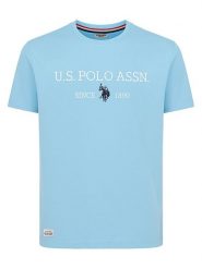 U.S. Polo Assn. Koszulka w kolorze błękitnym rozmiar: XL. Niebieskie koszulki polo męskie U.S. Polo Assn., s, bez wzorów, z bawełny, bez ramiączek. Za 78.66 zł.