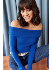 Olalook Bluzka w kolorze niebieskim rozmiar: onesize. Niebieskie bluzki damskie Olalook, bez wzorów, z bawełny, bez kołnierzyka, bez ramiączek. Za 43.47 zł.