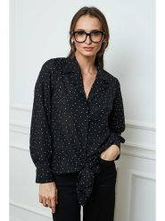 Joséfine Bluzka "Loomea" w kolorze czarno-białym rozmiar: L. Czarne bluzki damskie Joséfine, l, bez wzorów, bez kołnierzyka, bez ramiączek. Za 66.00 zł.