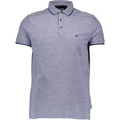 Koszulka polo w kolorze granatowym. Niebieskie koszulki polo męskie Wrangler, l, bez wzorów, z bawełny, bez ramiączek. W wyprzedaży za 65.95 zł.