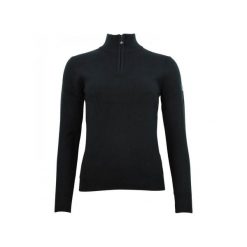 Damski sweter z golfem zapinany na zamek 1/2 Peak Mountain Acharlito. Czarne golfy damskie Peak Mountain, bez wzorów, bez ramiączek. W wyprzedaży za 293.50 zł.