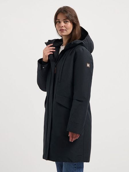 TRAVELIN' Płaszcz zimowy w kolorze antracytowo-czarnym rozmiar: XL. Czarne płaszcze damskie Travelin', na zimę, xl, bez wzorów, z puchu. Za 479.76 zł.