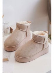 Rock & Joy Botki zimowe w kolorze beżowym rozmiar: 33. Brązowe botki damskie Rock & Joy, na zimę, z materiału, rockowe, bez obcasa, bez zapięcia. Za 121.80 zł.