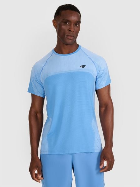 4F Koszulka treningowa szybkoschnąca męska - niebieska XL. Niebieskie t-shirty sportowe męskie 4f, m, z materiału, bez ramiączek, na fitness i siłownię. Za 139.99 zł.