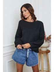 So Cachemire Sweter "Candji" w kolorze czarnym rozmiar: L. Czarne swetry klasyczne damskie So Cachemire, l, z wełny, bez kołnierzyka. Za 209.33 zł.