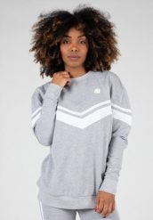 Hailey Duża bluza - Szary Melange. Szare bluzy bez kaptura damskie GORILLA WEAR, m, z bawełny. Za 305.00 zł.