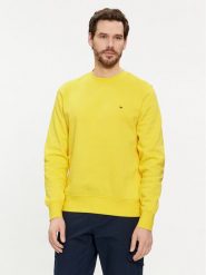 Tommy Hilfiger Bluza Flag Logo MW0MW32735 Żółty Regular Fit. Żółte bluzy bez kaptura męskie Tommy Hilfiger, m, z bawełny. Za 469.99 zł.