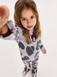 Bawełniana koszulka z haftem Minnie Mouse - szary. Szare koszulki dziewczęce Sinsay, l, bez wzorów, z bawełny, bez ramiączek. Za 17.99 zł.