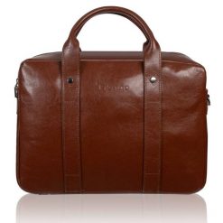 Torba męska skórzana Tizano TM07 brązowa. Brązowe torby męskie na ramię TIZANO, z aplikacjami, ze skóry, na ramię. Za 434.00 zł.