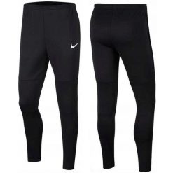 Spodnie do piłki nożnej męskie Nike Dry Park 20 Pant. Czarne spodnie materiałowe męskie Nike, bez wzorów, sportowe. Za 100.00 zł.
