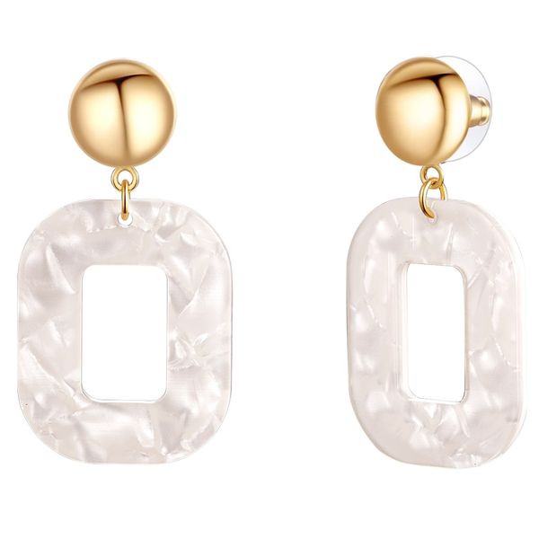 Lulu & Jane Stop metali Akryl Kolczyki 1 ct Damski. Białe kolczyki damskie Lulu & Jane, pozłacane. Za 159.99 zł.