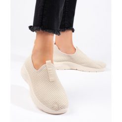 Beżowe tekstylne buty sportowe beżowy. Brązowe buty sportowe na co dzień damskie bez wzorów. Za 86.94 zł.