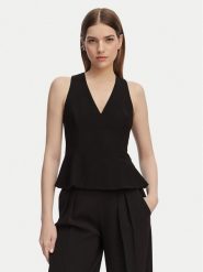 HUGO Top Carmint 50559304 Czarny Regular Fit. Czarne topy damskie Hugo, bez wzorów, bez ramiączek. Za 799.99 zł.