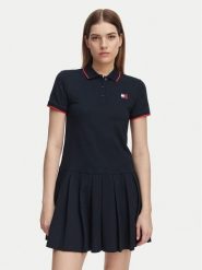 Tommy Jeans Sukienka codzienna Tommy Badge DW0DW22328 Granatowy Relaxed Fit. Niebieskie sukienki damskie Tommy Jeans, na co dzień, s, bez wzorów, z bawełny, bez kołnierzyka, bez ramiączek, proste. Za 409.99 zł.
