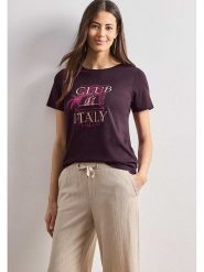 Street One Koszulka w kolorze ciemnofioletowym rozmiar: 36. Różowe t-shirty damskie Street One, bez wzorów, bez kołnierzyka. Za 98.42 zł.