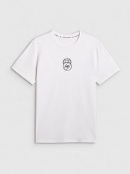 4F T-shirt regular z nadrukiem męski - biały XXL. Białe t-shirty męskie 4f, m, bez wzorów, z bawełny, bez kołnierzyka. Za 59.99 zł.