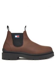 Tommy Jeans Sztyblety Tjm Chelsea Leather Wl EM0EM01670 Brązowy. Brązowe sztyblety męskie Tommy Jeans, z jeansu, bez zapięcia. Za 599.99 zł.