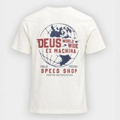 T-Shirt Deus Ex Machina Global Spark White. Szare t-shirty męskie Deus Ex Machina, l, bez wzorów, z denimu, bez kołnierzyka. Za 207.27 zł.
