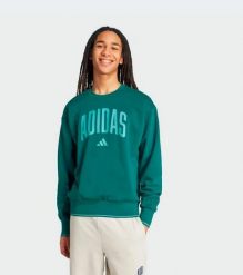 Bluza męska adidas Collegiate Sweat zielona JM1733. Zielone bluzy bez kaptura męskie Adidas, bez wzorów, z bawełny, eleganckie, bez kołnierzyka, bez ramiączek. Za 200.99 zł.