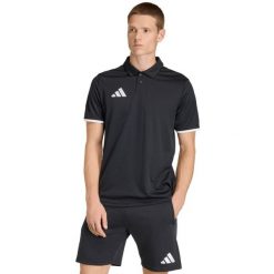 Koszulka męska adidas Entrada 26 Polo. Czarne koszulki polo męskie Adidas, m, bez wzorów, z poliesteru, bez ramiączek. Za 78.99 zł.